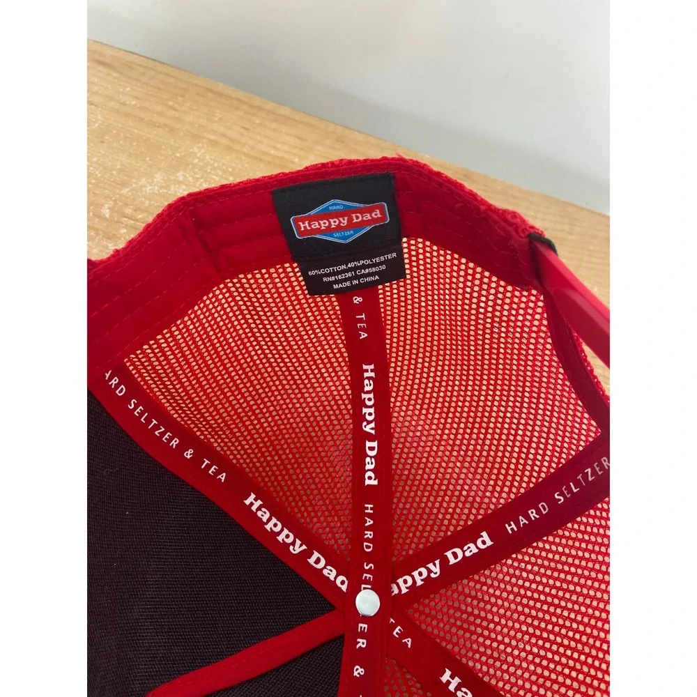 Happy Dad Hard Seltzer Red Trucker Hat Snapback Mesh Cap Nelk Boys Full Send